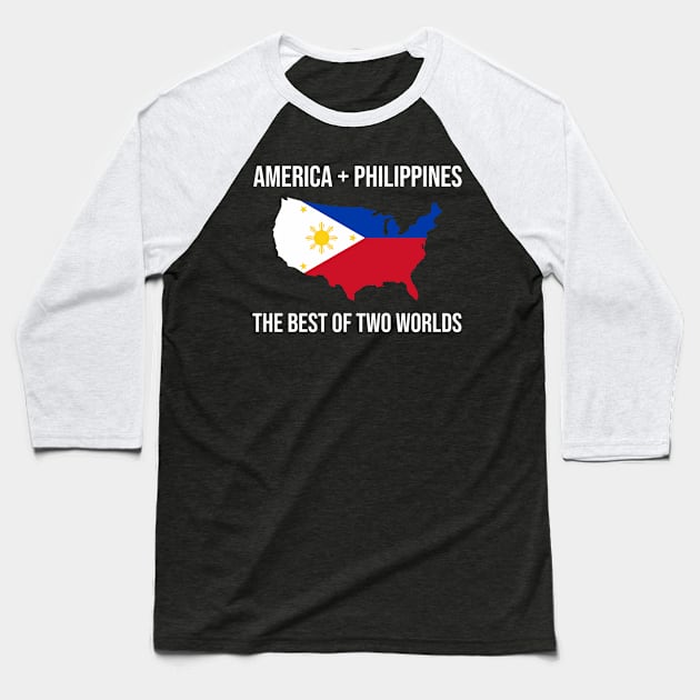 America + Philippines for proud Filipino Americans Baseball T-Shirt by c1337s